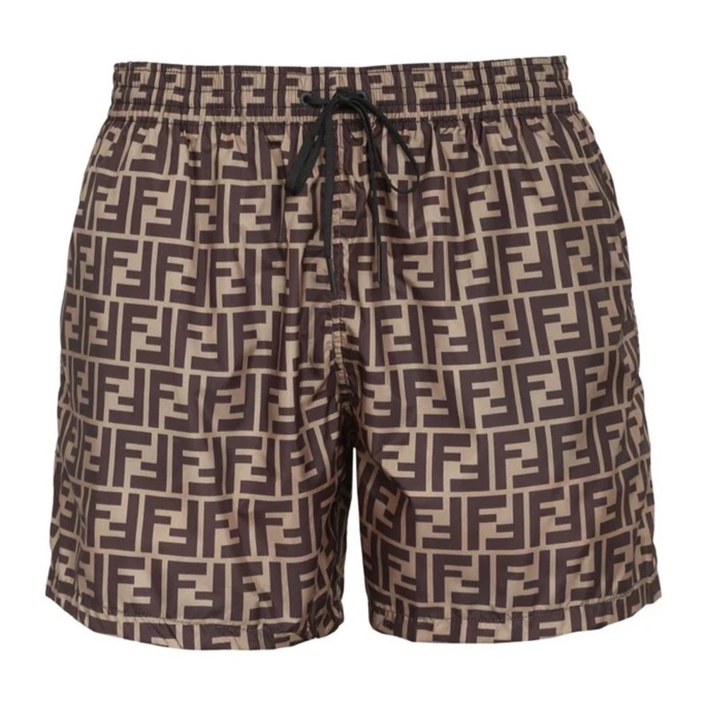 FENDI ALL-OVER LOGO SWIM SHORTS sz 48